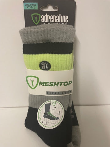 Adrenaline Meshtop Grey / Neon Green / Black Stripe Socks